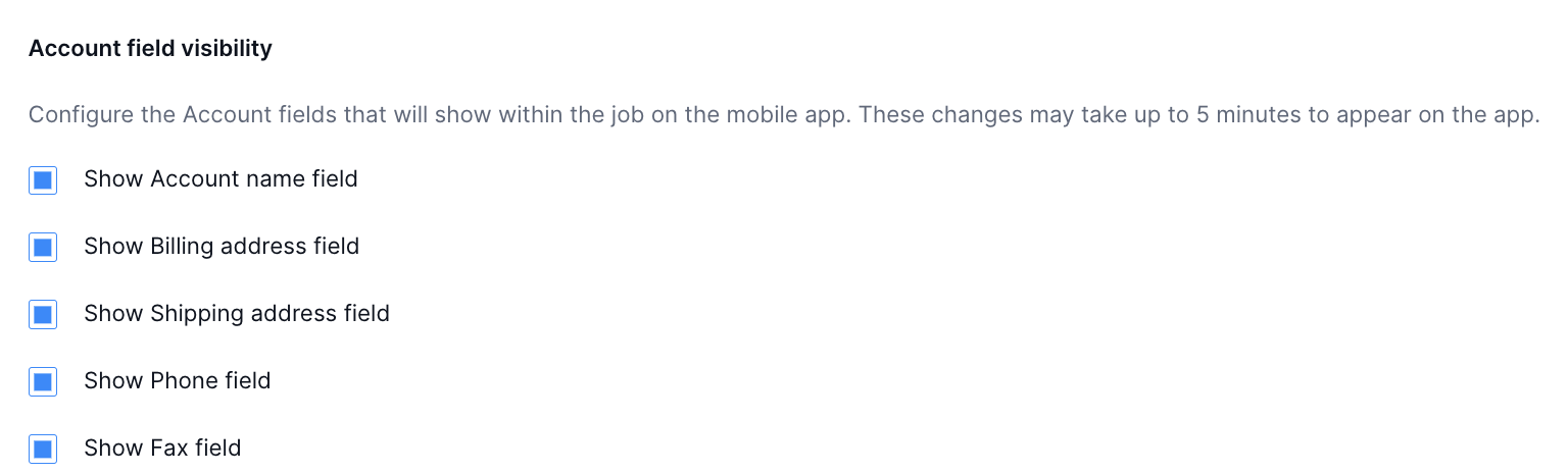 Account field visibility customization