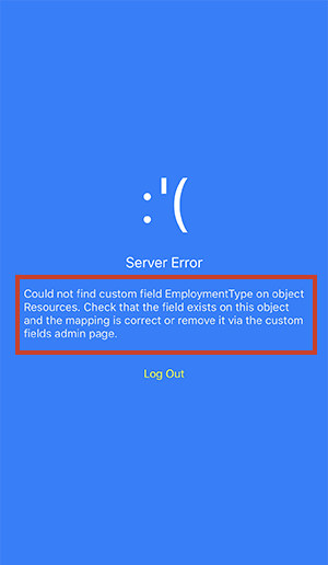 Skedulo displaying server errors which occurred due to the end user not having the correct permission set assigned in the CRM.