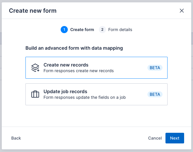 Form with data mapping