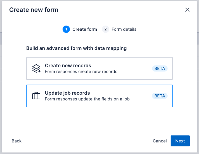 Form with data mapping