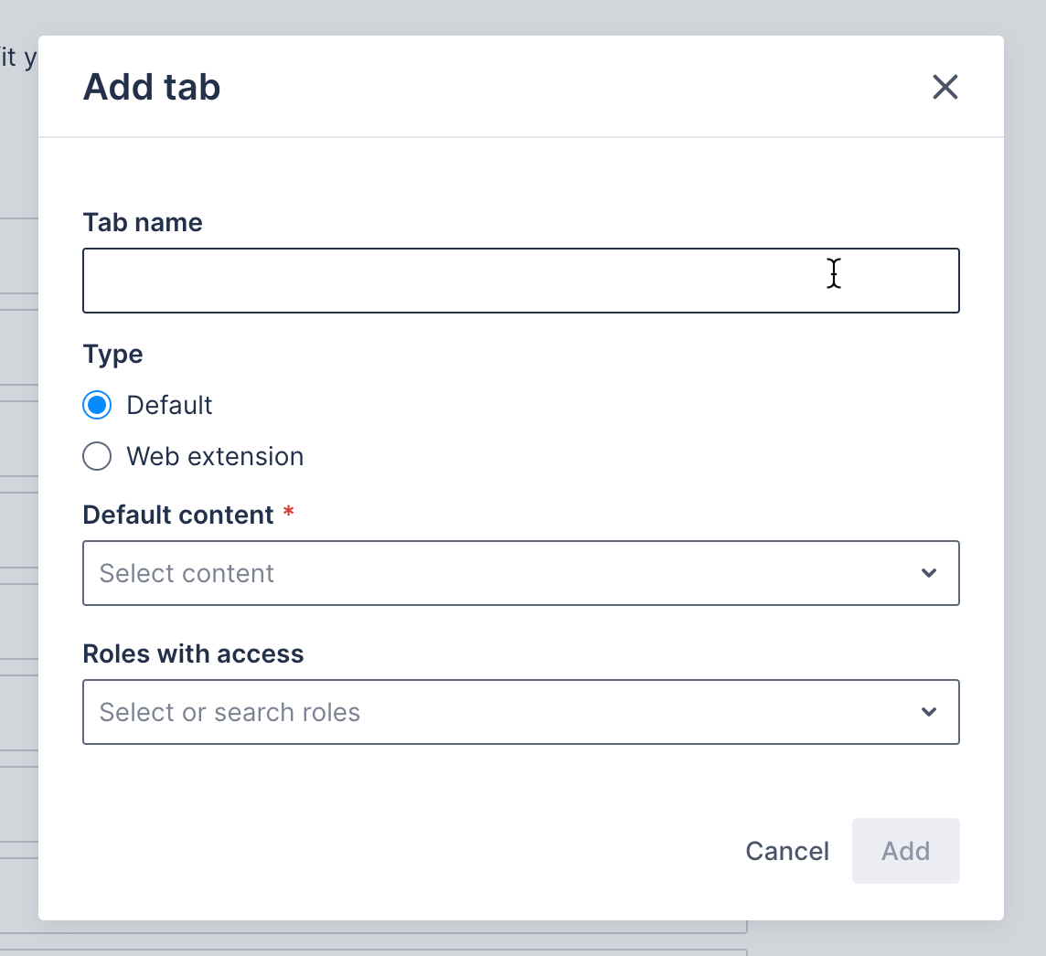 Add tab button