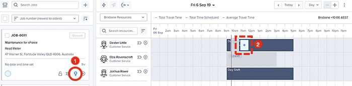 Using the suggest feature in the scheduling console with availability working hours set.