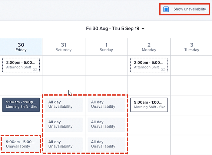 Viewing shifts and resource availability in the shifts console on the Skedulo web app.