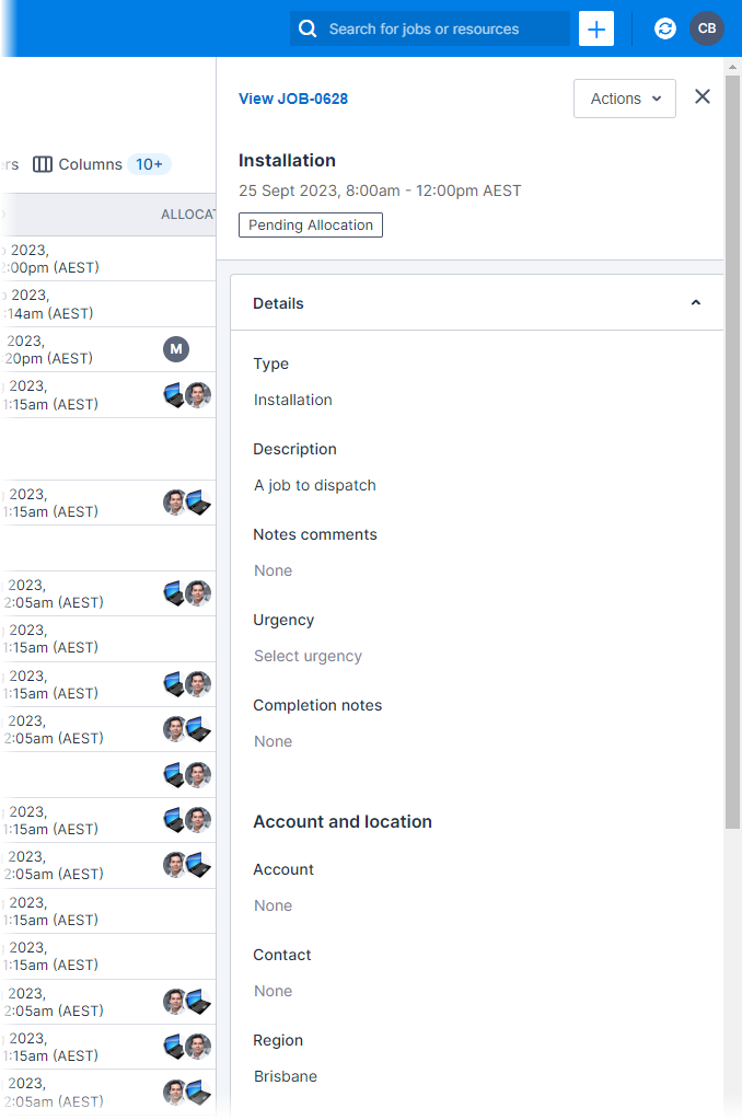 The context panel with the Details area expanded