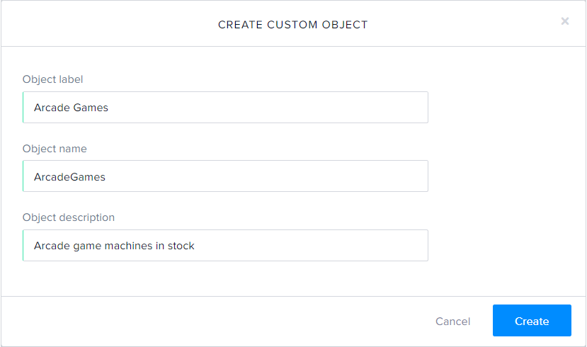 Create a new custom object
