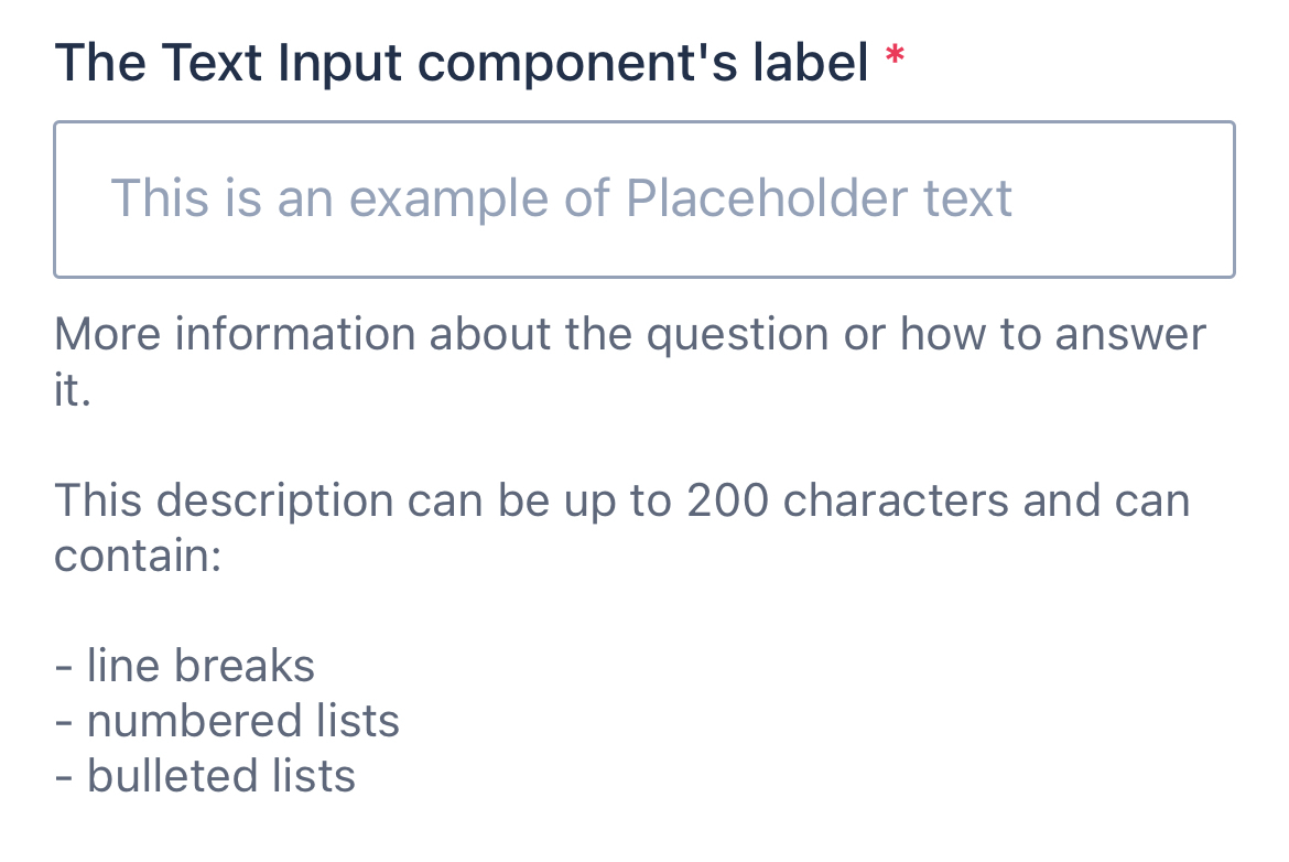 Text input component example in Skedulo Plus