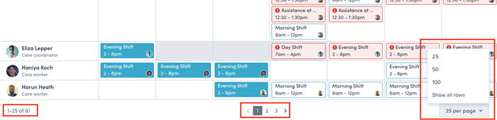 Pagination controls