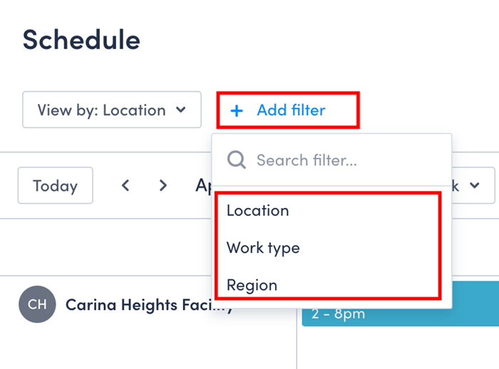 location filters