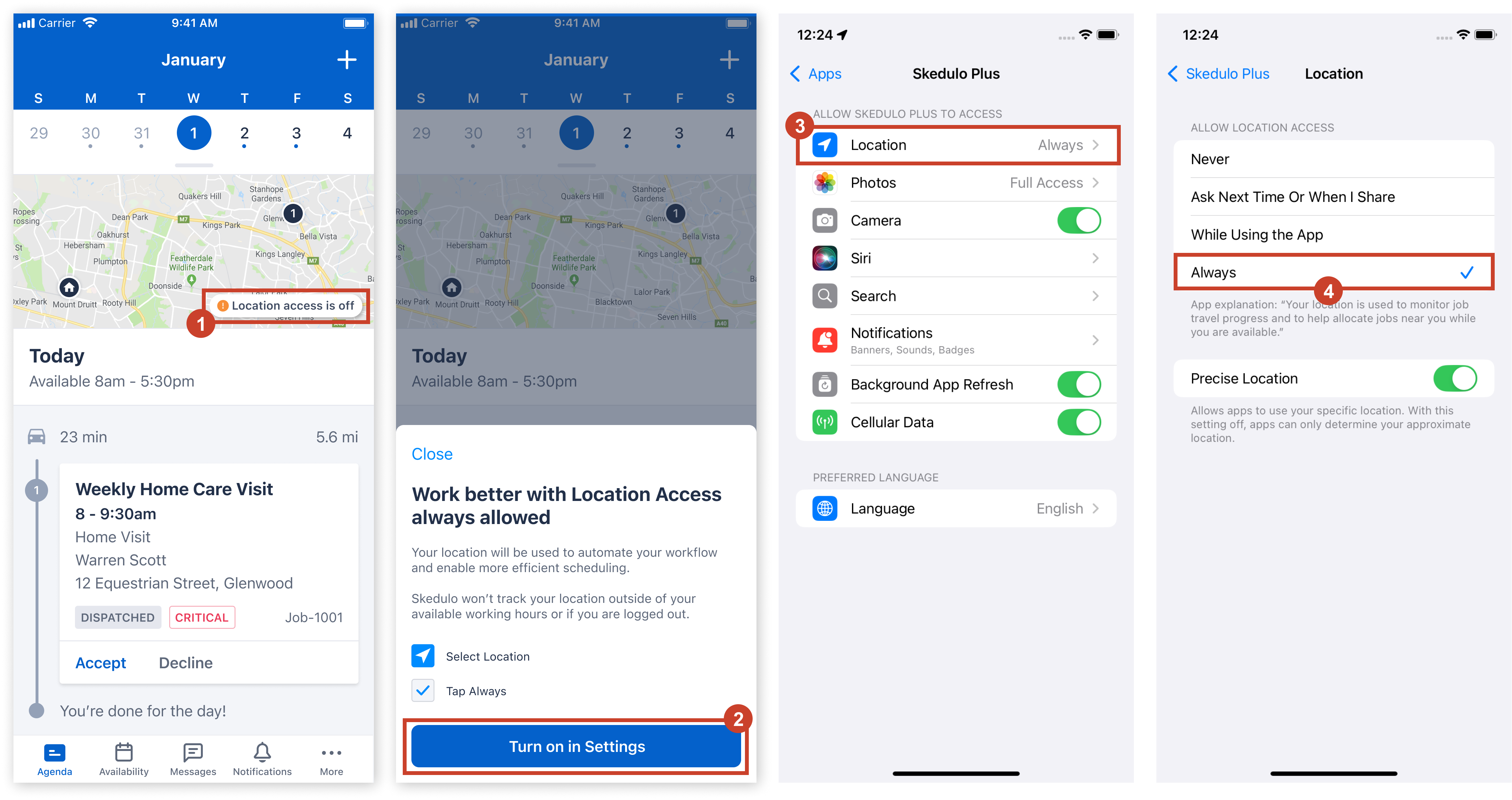 Enable location tracking on iOS