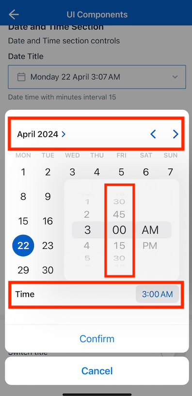 Date time picker (15 minutes interval)